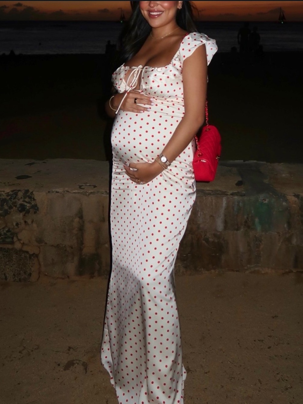 Peppermayo Scarlet Cherry Maxi Dress - Red Polka Dot